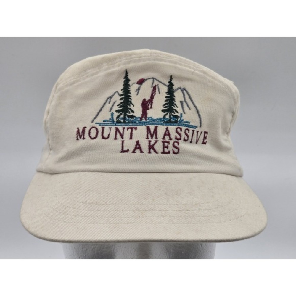 Mount Massive Lakes Vintage Hat Off White SCI 100% Cotton Ski Country Imports